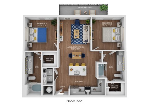 a 1 bedroom floor plan